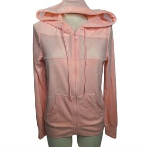 C&C California coral terry cloth zip sup sweater Size Small women's